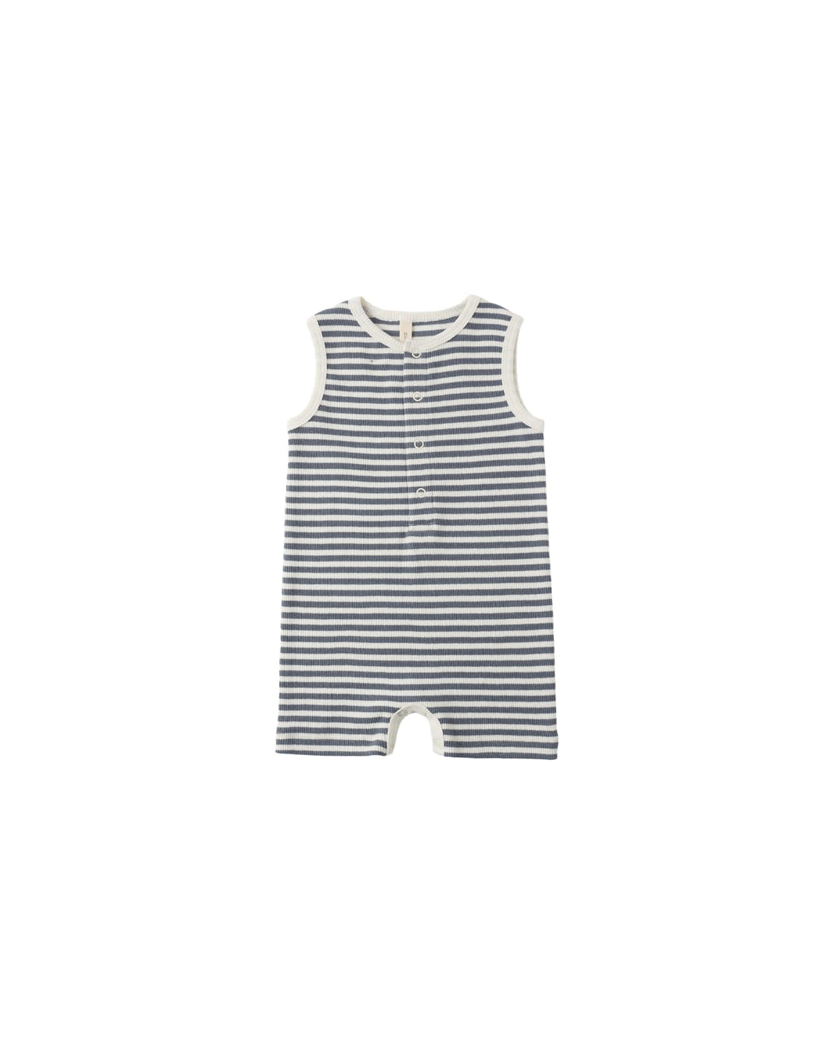 RIBBED	HENLEY	ROMPER	||	OCEAN STRIPE