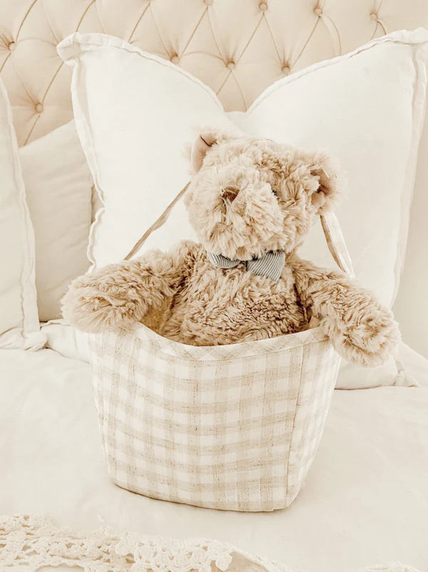 Tan Fabric Basket / Storage Caddy