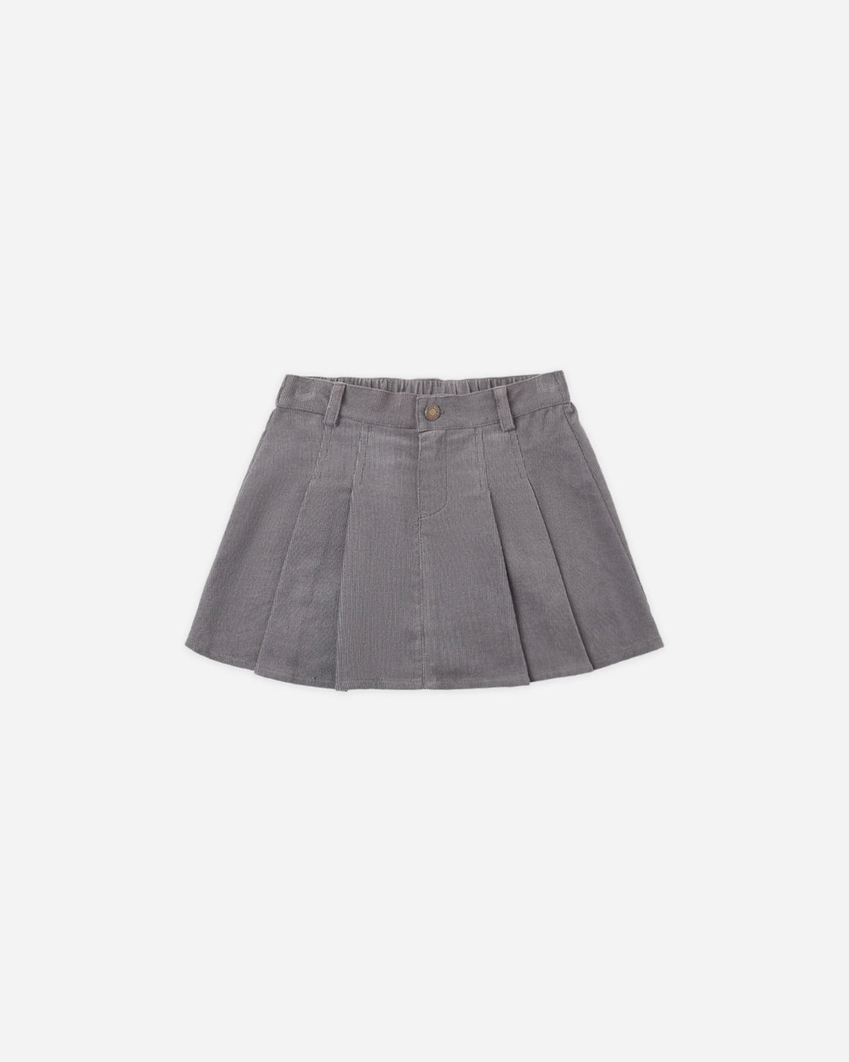 PLEATED DENIM SKIRT SLATE