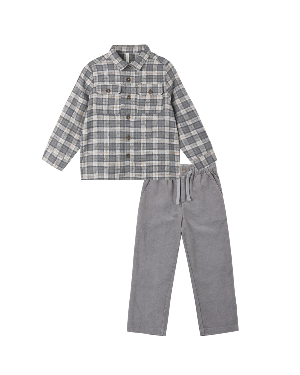 POCKETED FLANNEL SHIRT WINTER PLAID+KALEN PANT SLATE