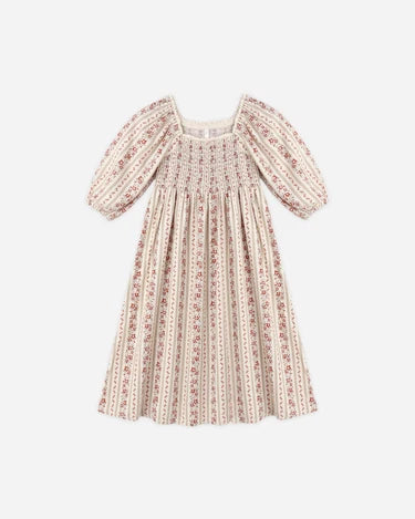 DELLA DRESS FLORAL STRIPE