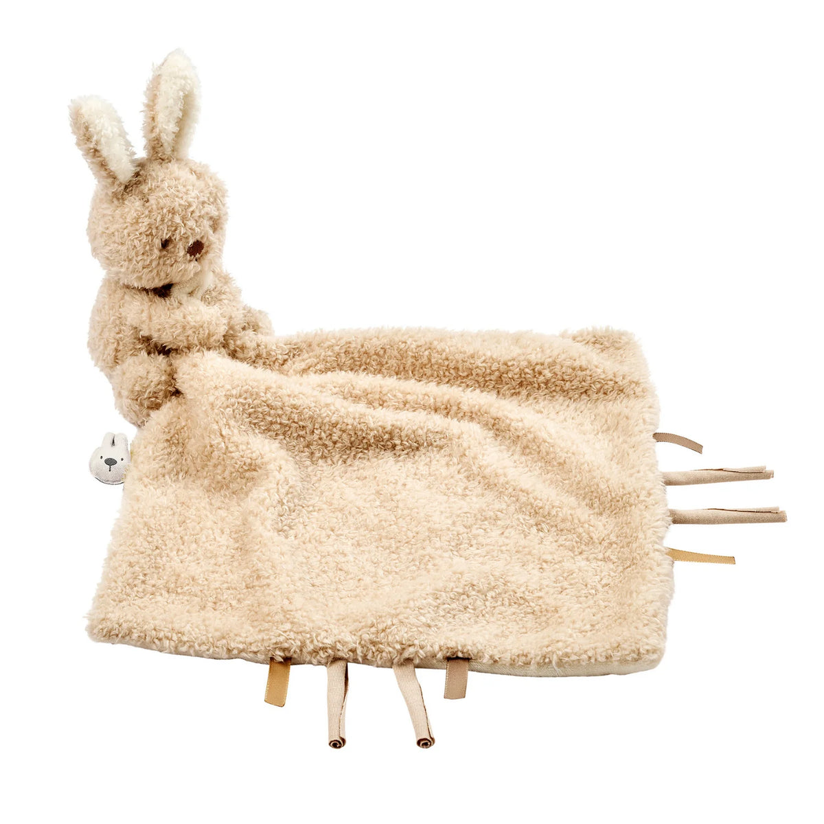 TEDDY Baby Comfort Blanket with Cuddle Toy – 27 x 27 cm – Doudou Bunny – Beige