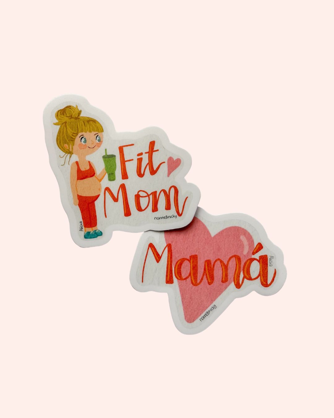 Stickers Fit Mom Rubia + Un Día a la Vez