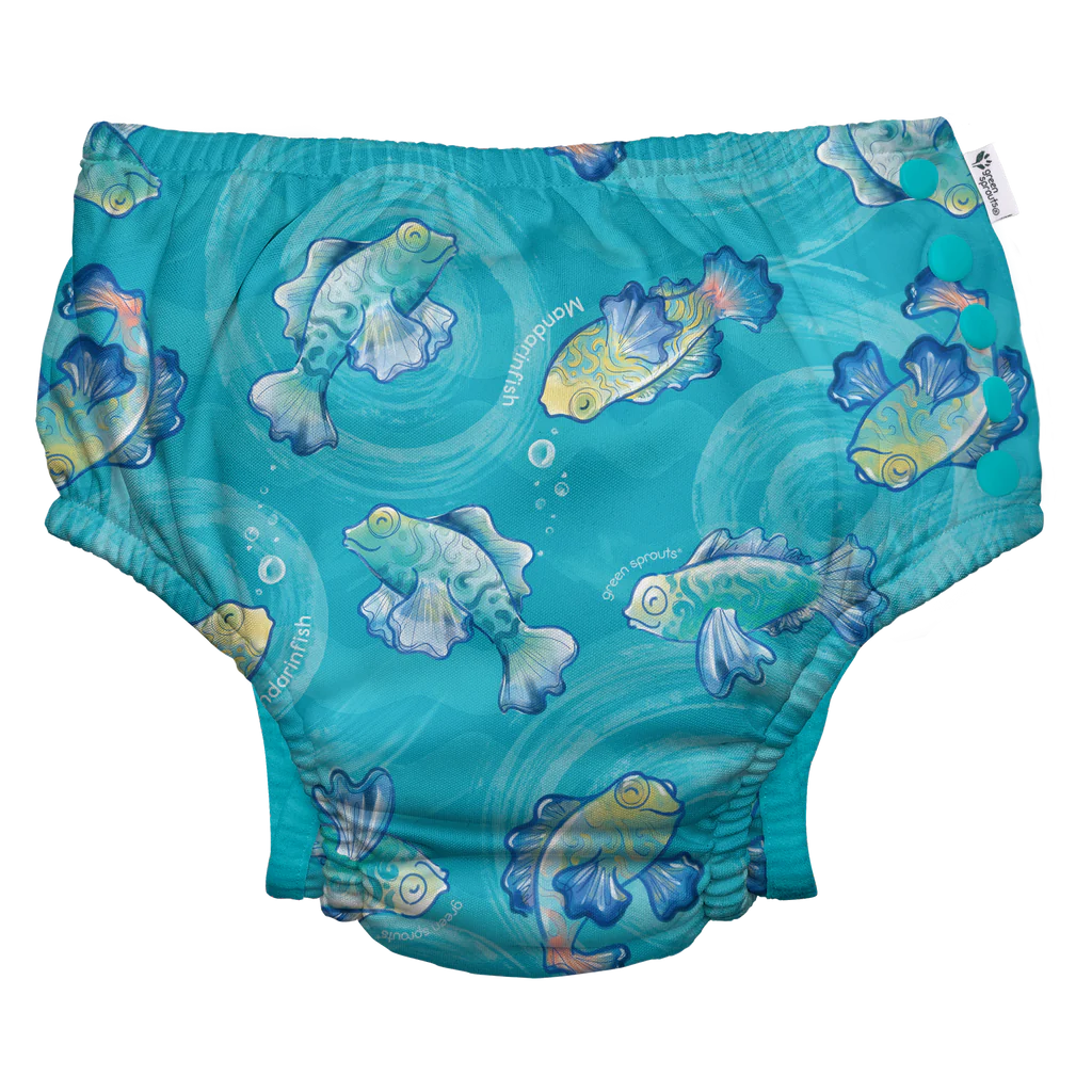Eco Snap Swim Diaper -Aqua Mandarin Fish