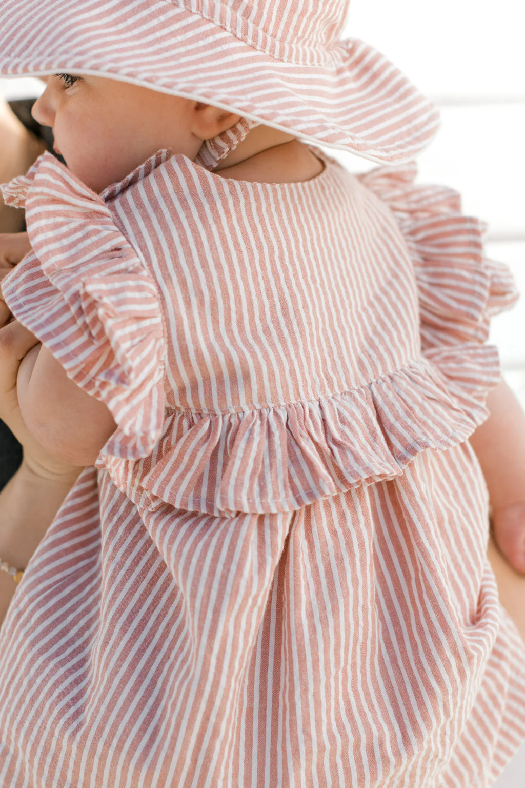 Seersucker Dress Anchor Red