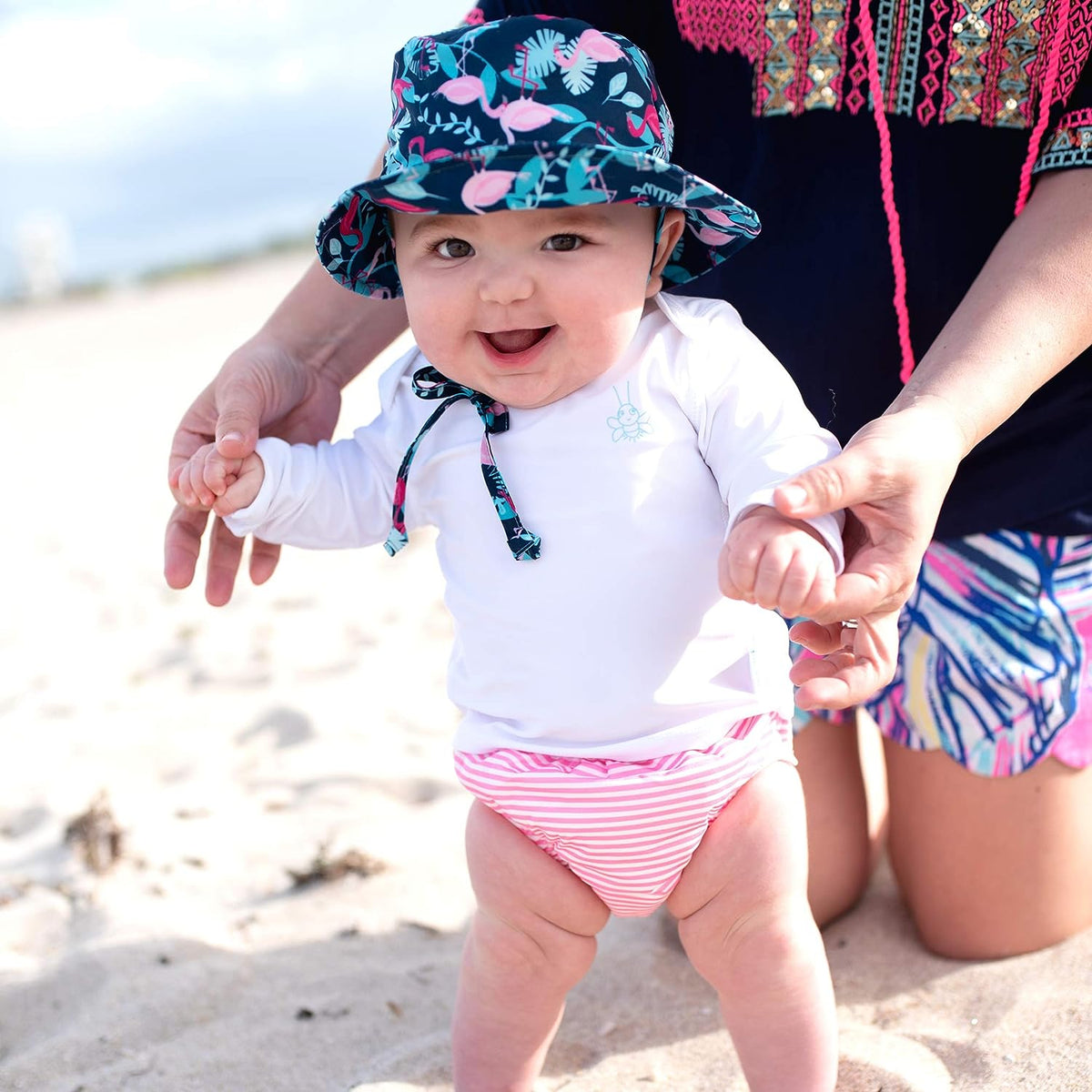 Eco snap swim diaper - light pink pinstripe