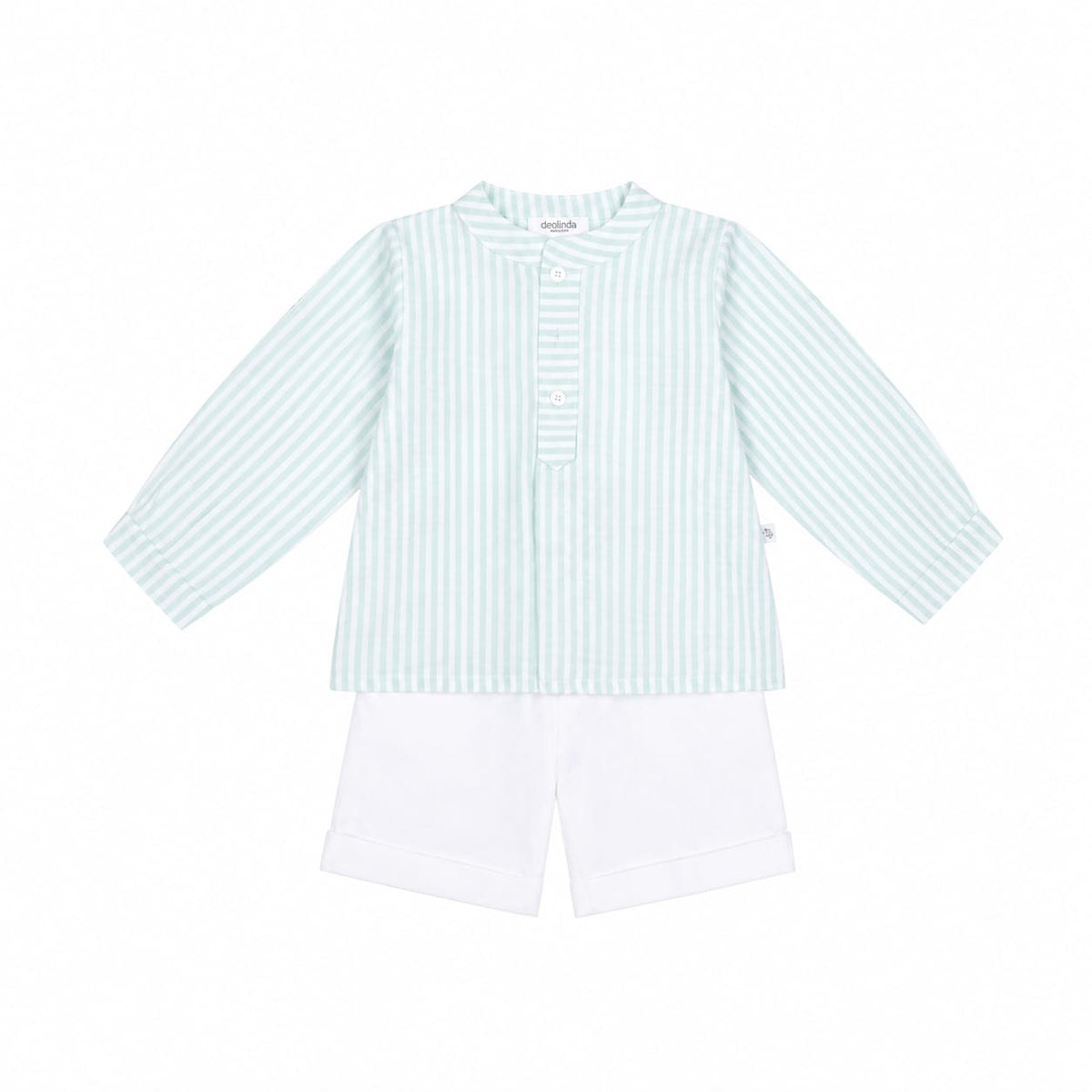 Deolinda Mint Green Stripe Shorts Set