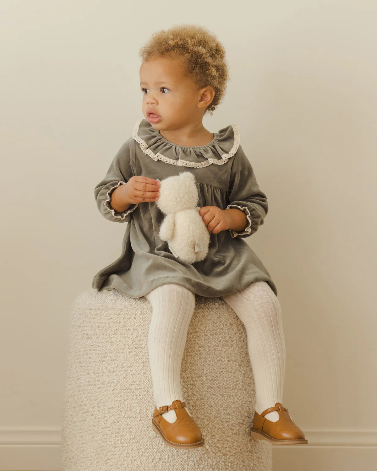 Velvet dress for baby || Forest