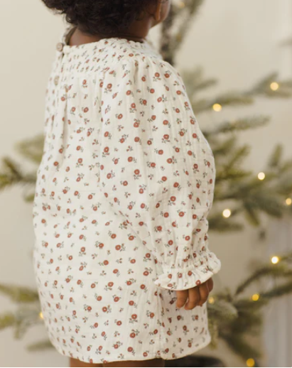 V SMOCKED DRESS || WINTER DITSY