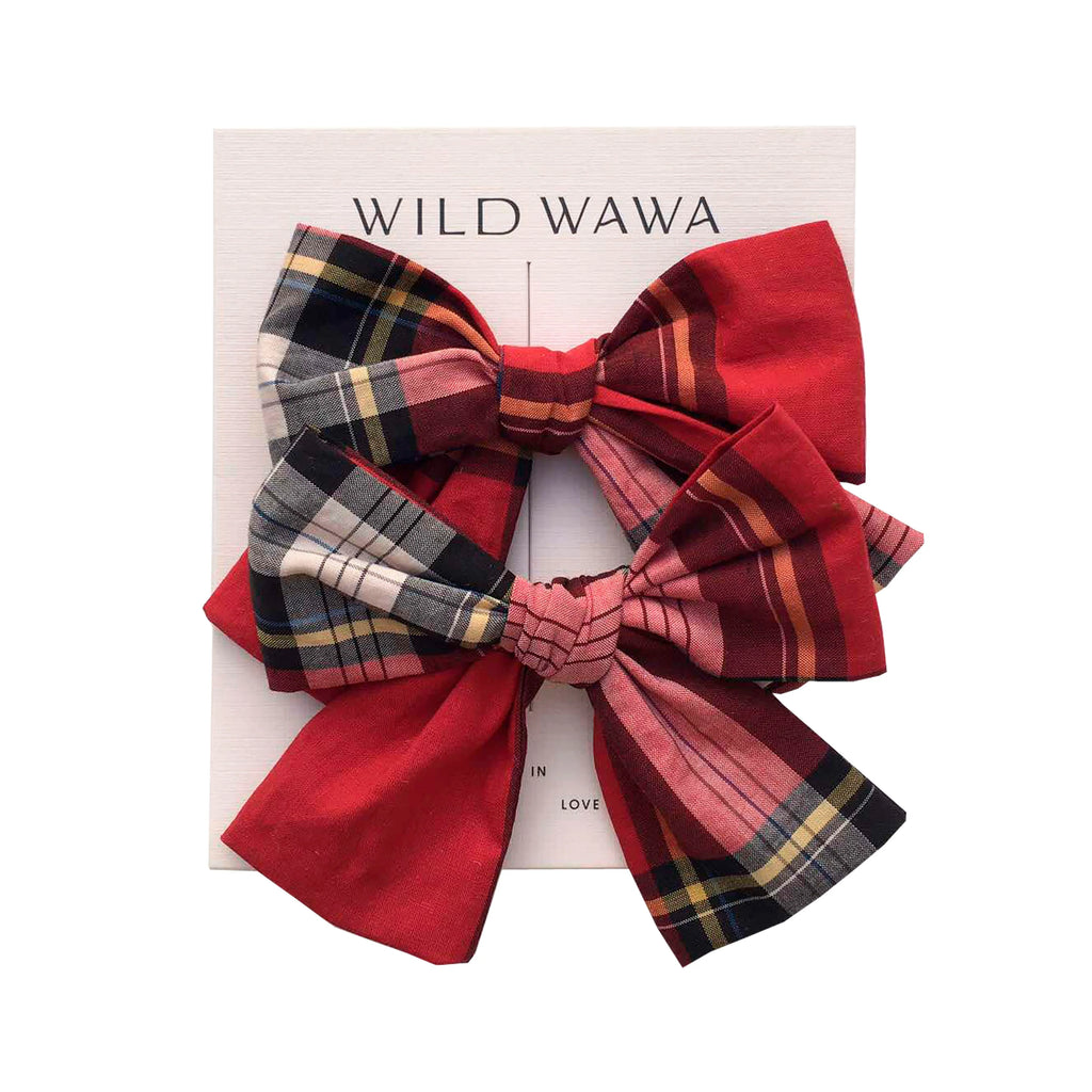 Clip Set - Tartan Red