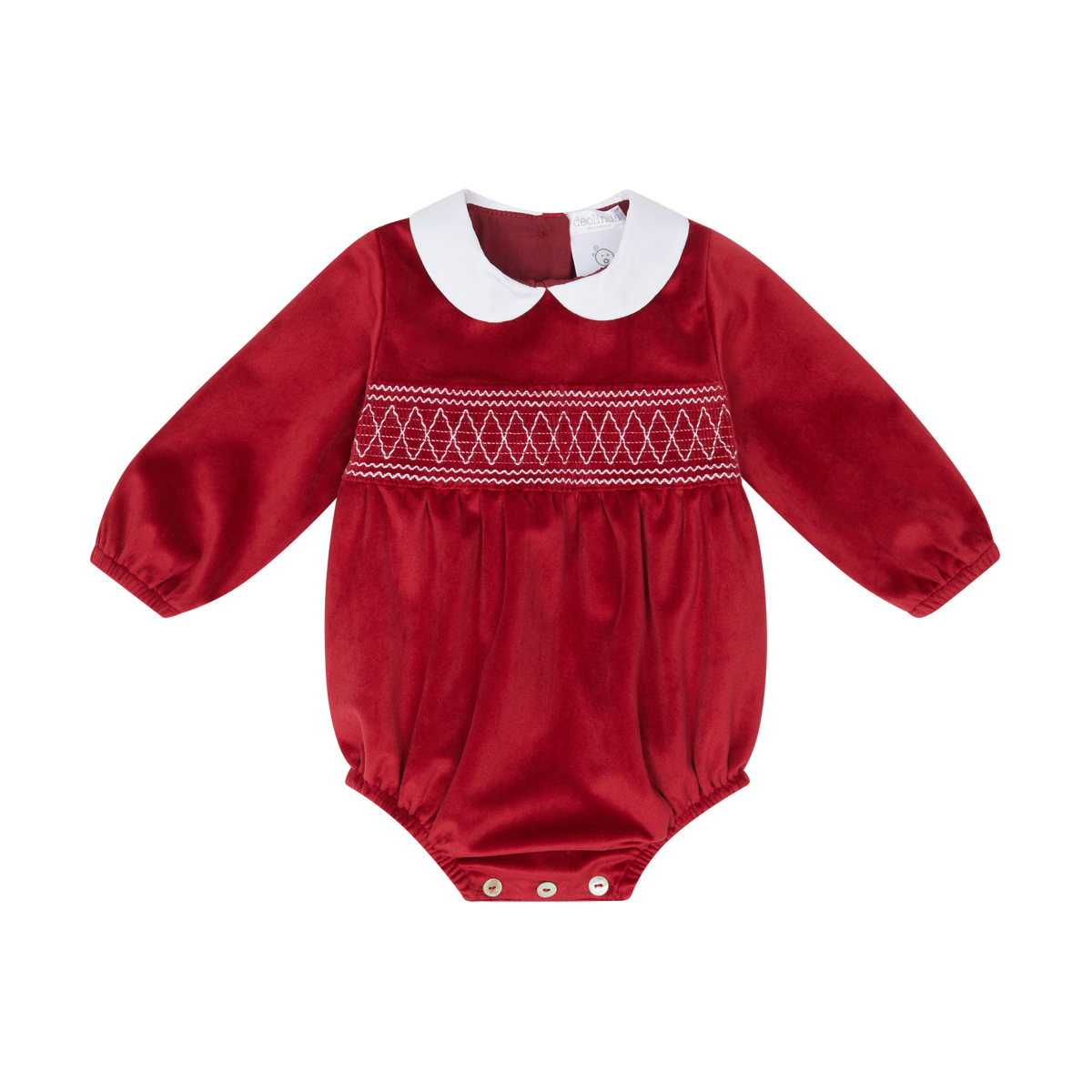 Leopold Velvet Smocked Romper