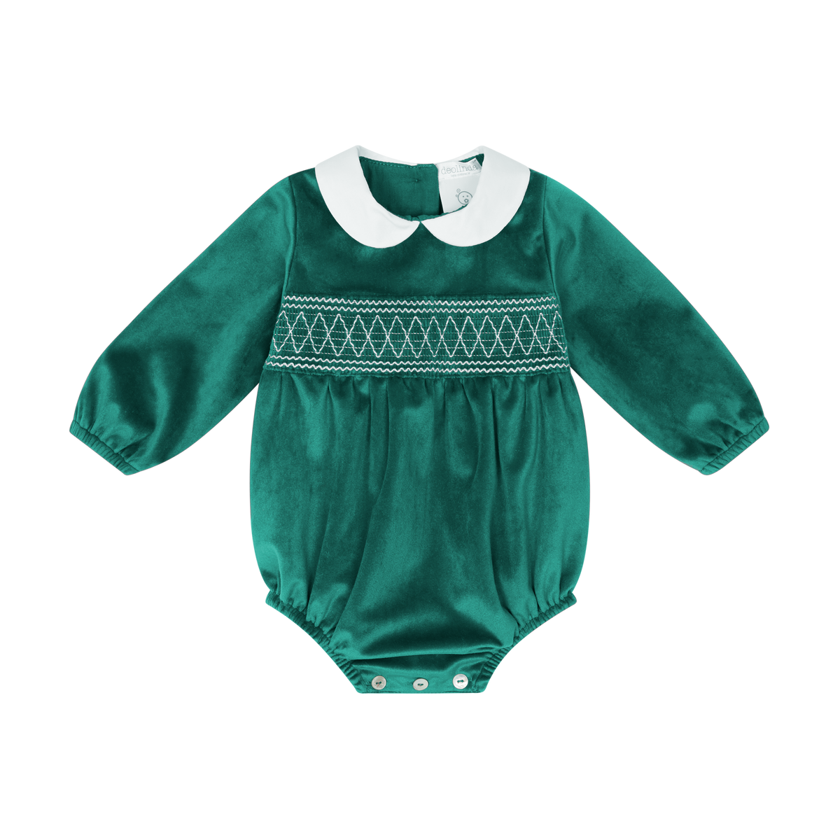 Leopold Velvet Smocked Romper
