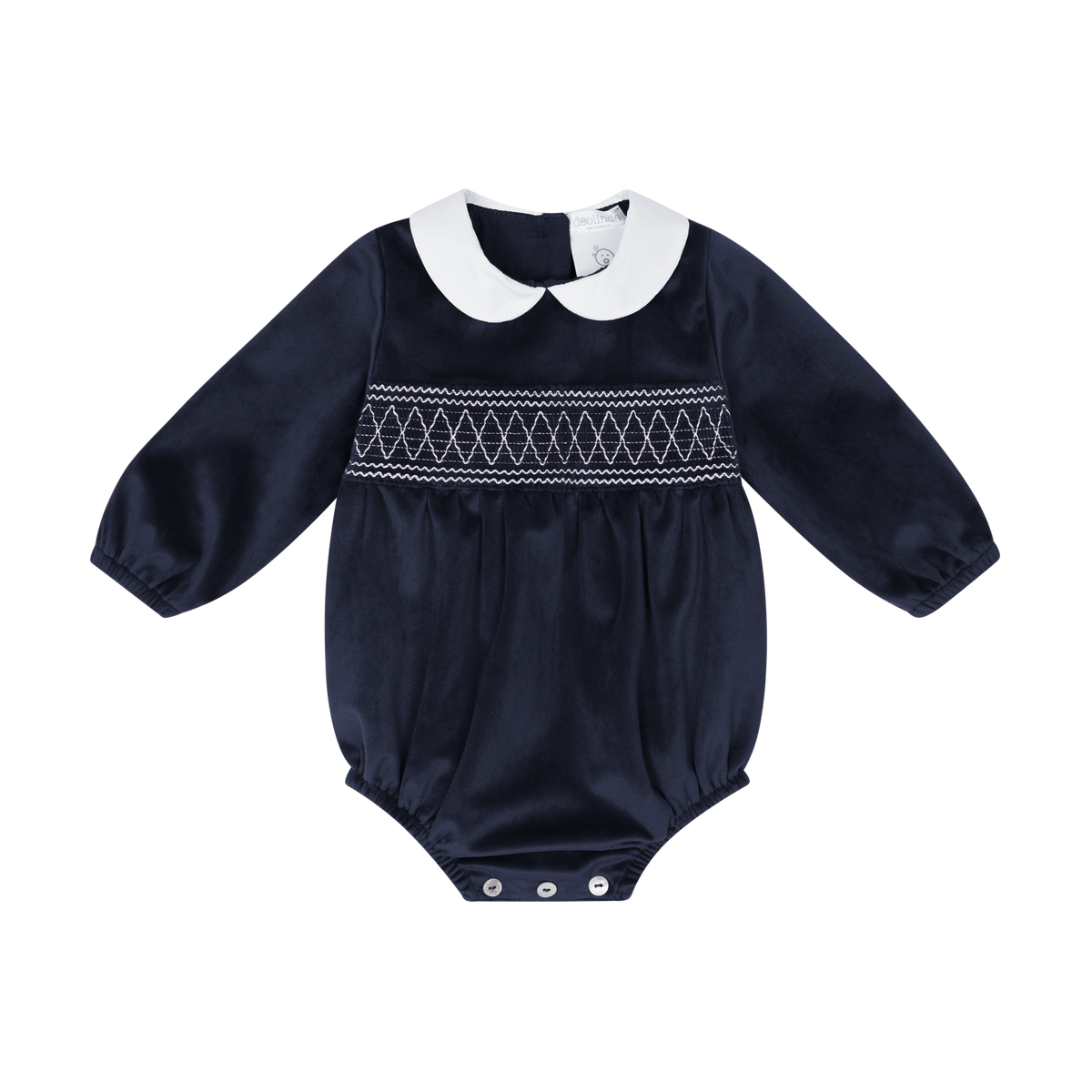 Leopold Velvet Smocked Romper