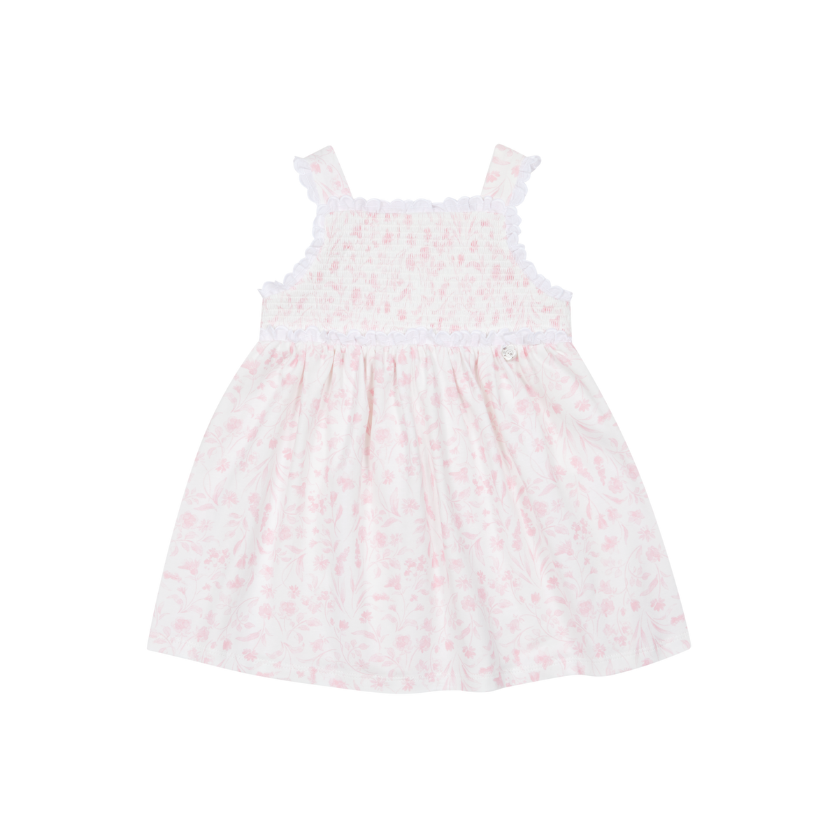 Pink Floral Smocked Sundress