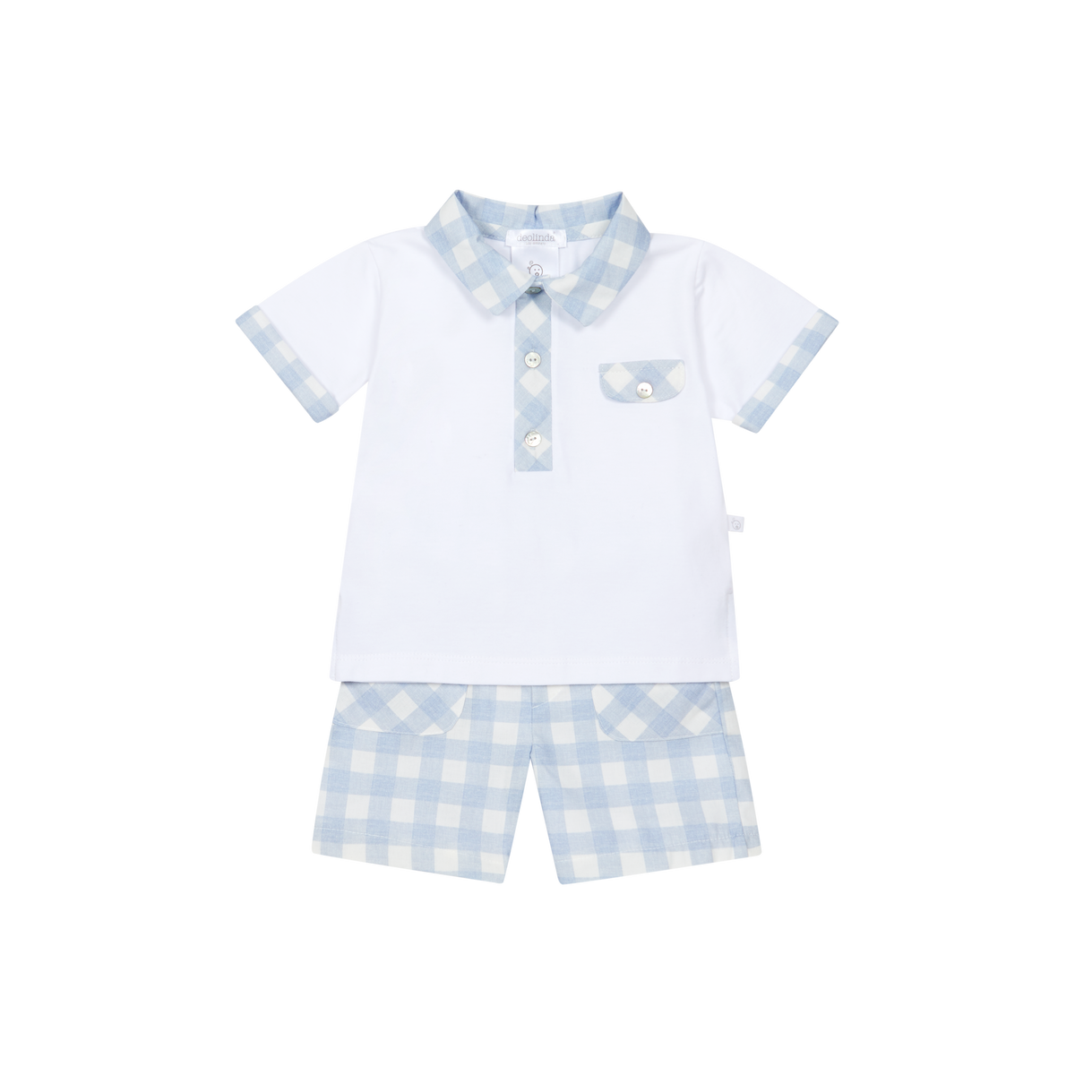 Polo & Blue Gingham Shorts Set
