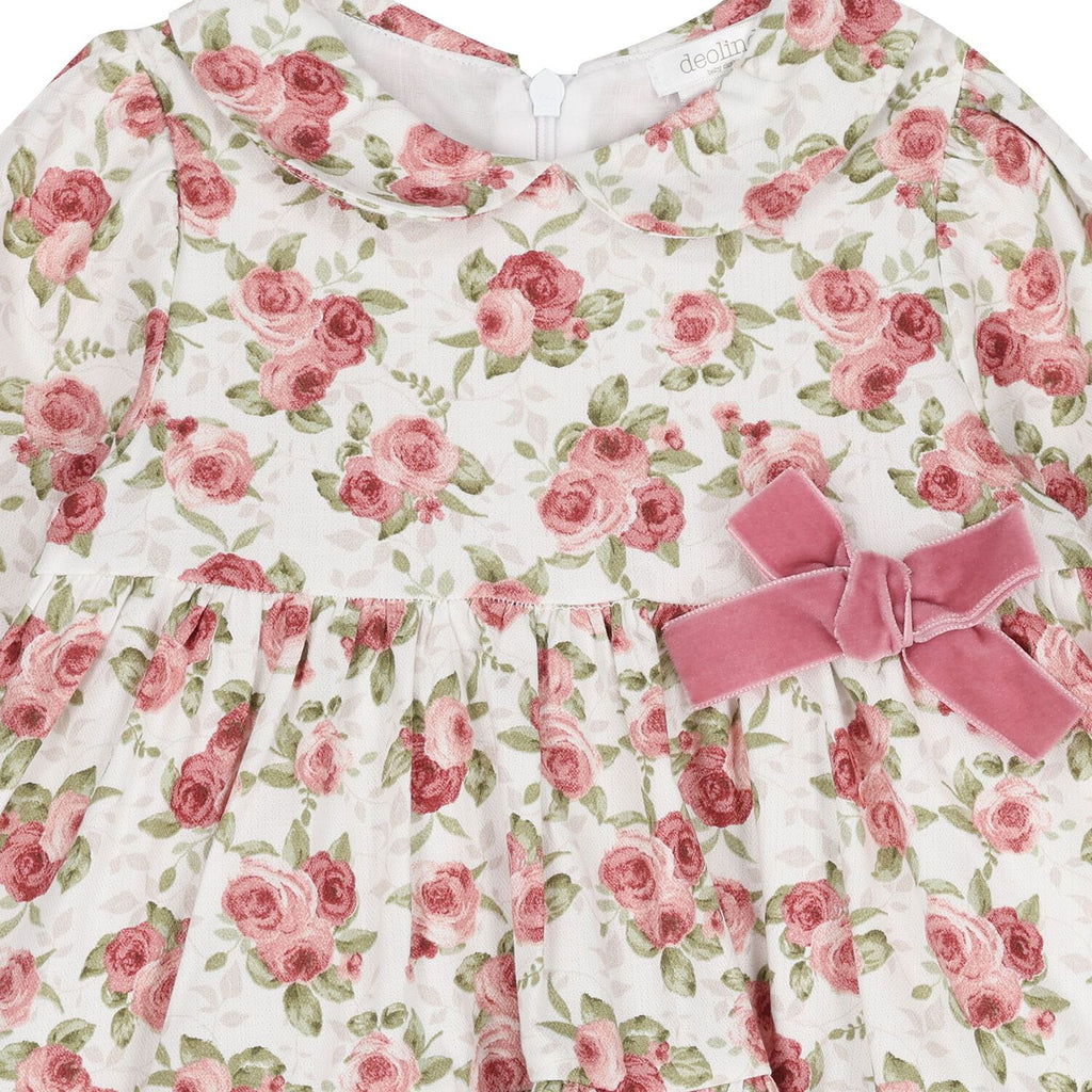 Baby Girls Ivory & Pink Floral Dress