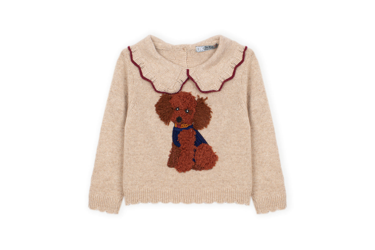Baby girl sweater Bege Mouliné