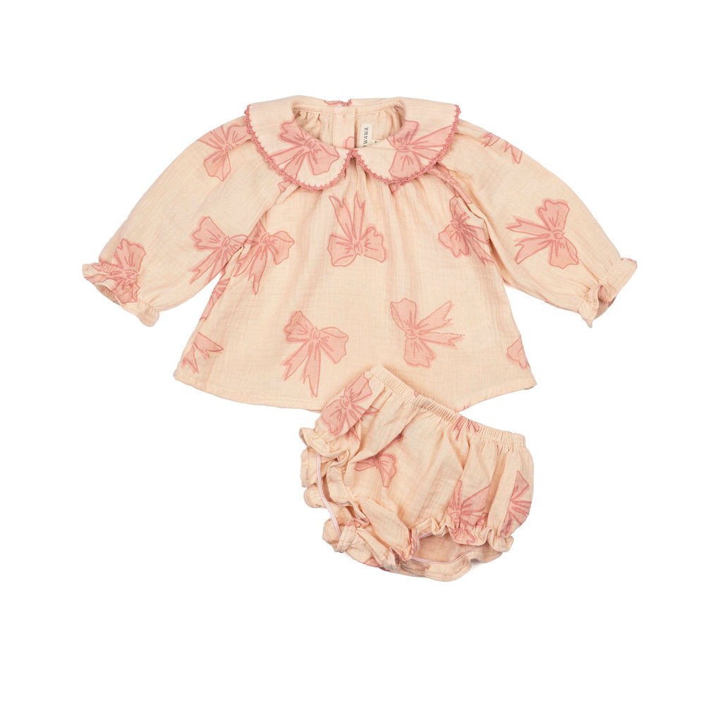 Georgina Set - Vintage Bows Dusty Pink