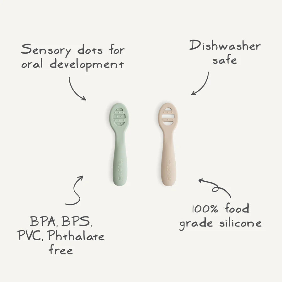 First Feeding Baby Spoons 2-Pack/Tradewinds/Shifting Sand