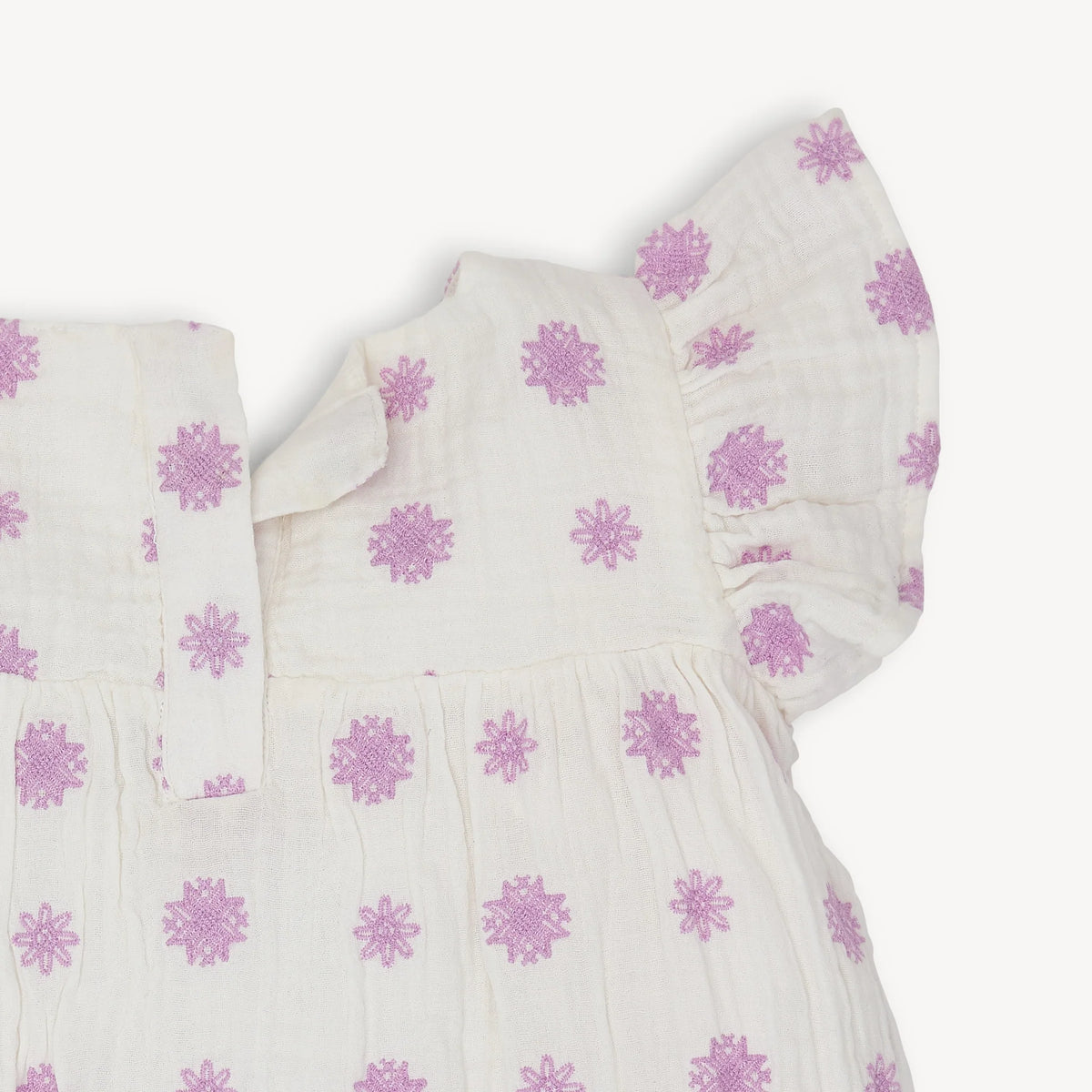 LILAC EMBROIDERY COTTON DRESS