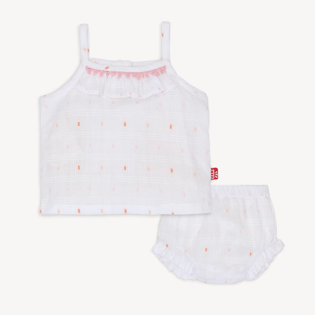 White Cotton Tank + Bloomer