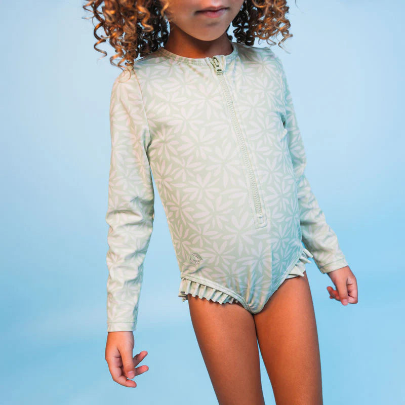 Matcha | UV Swimsuit with Long Sleeves Green for Girls