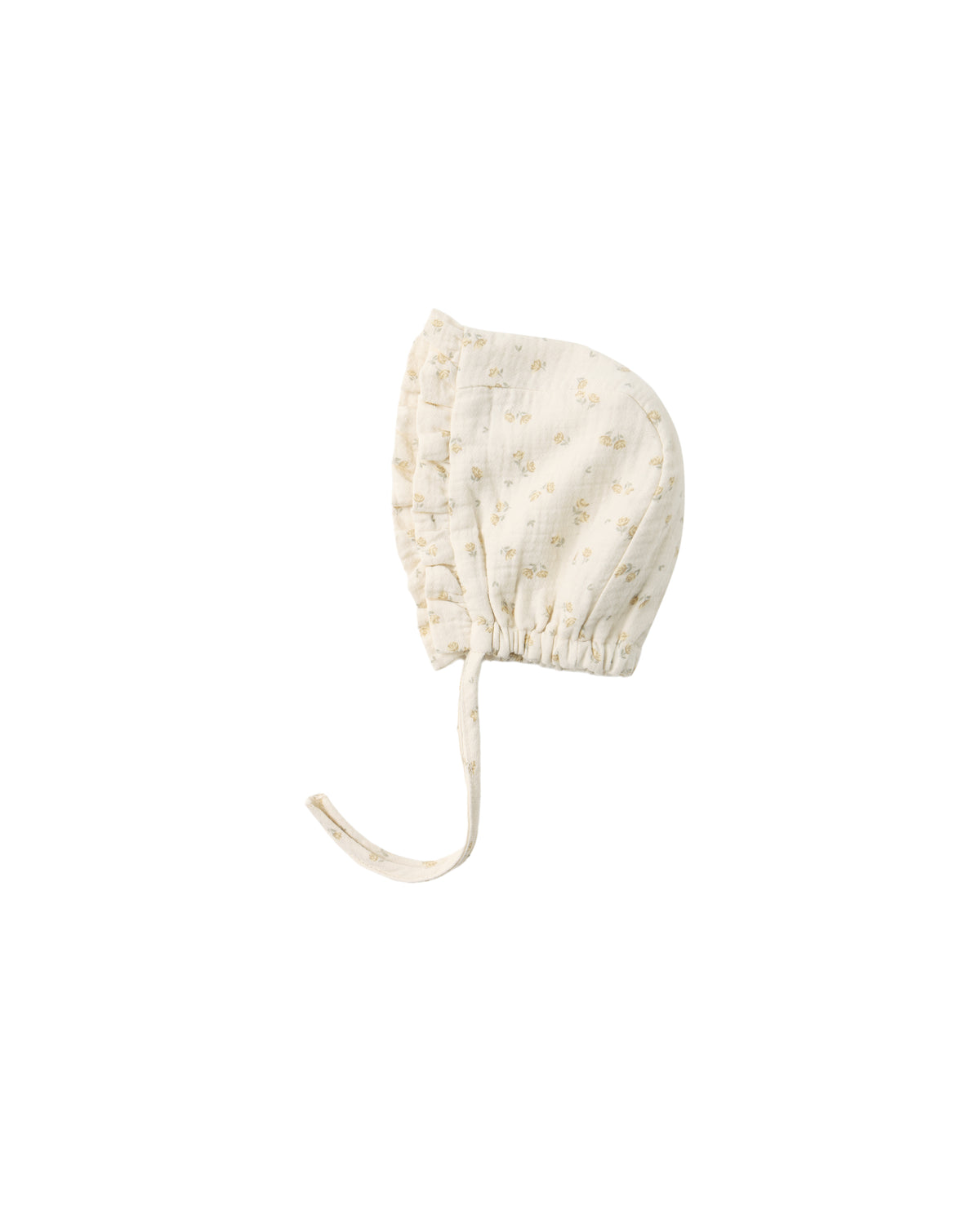 WOVEN RUFFLE BONNET GOLDEN FLORAL