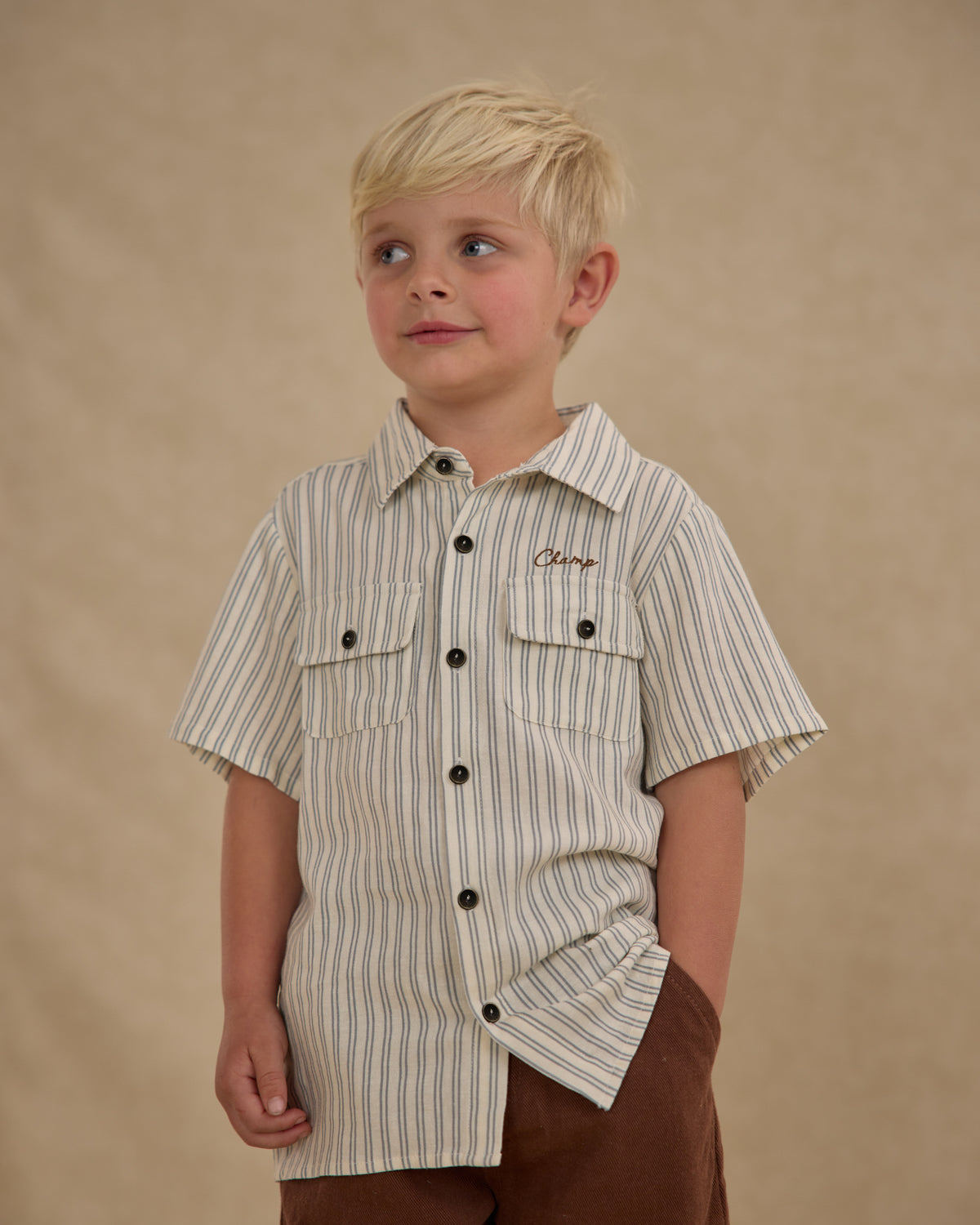 Collared Shirt || Railroad Stripe