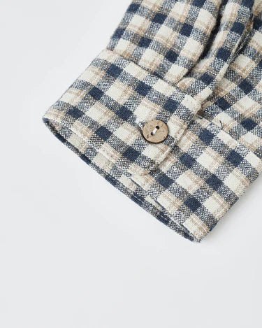 Collared Long Sleeve Shirt || Navy Check