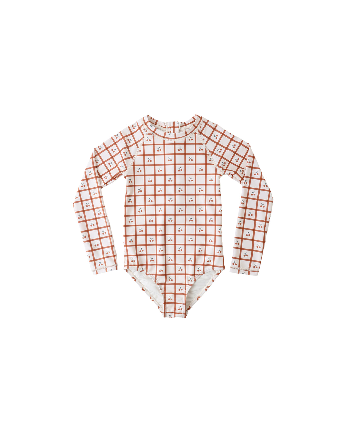 DELPHINE RASHGUARD ONE-PIECE CHERRY CHECK
