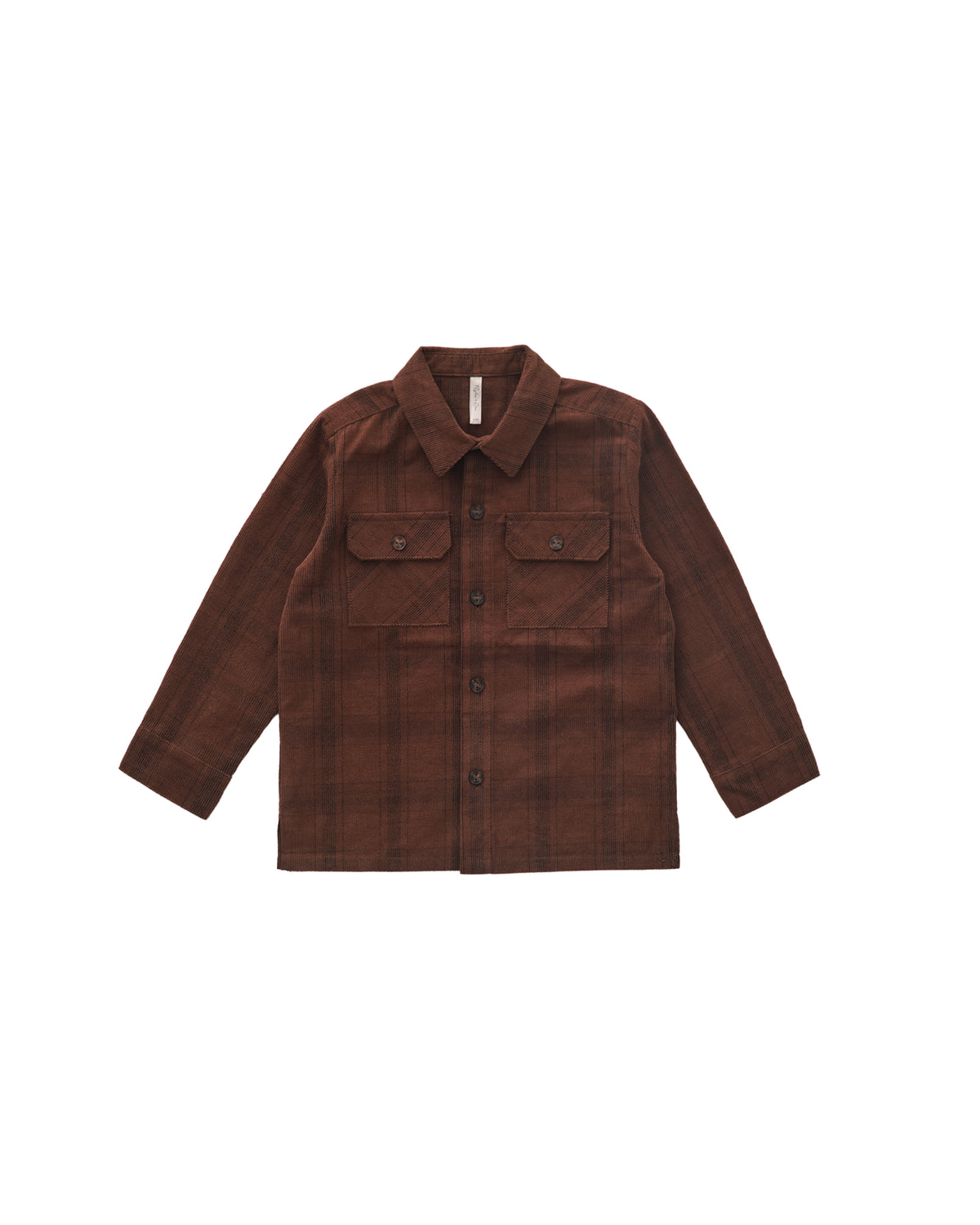 Pocketed Corduroy Shirt || Brown Plaid