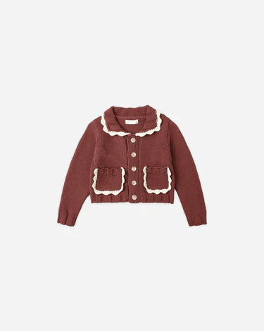 Collared Cardigan || Burgundy