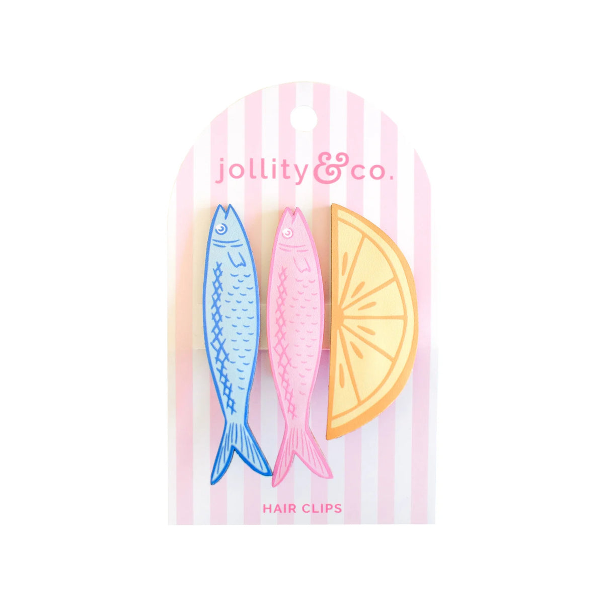 Lemon and Sardines Vegan Leather Hair Clip Set