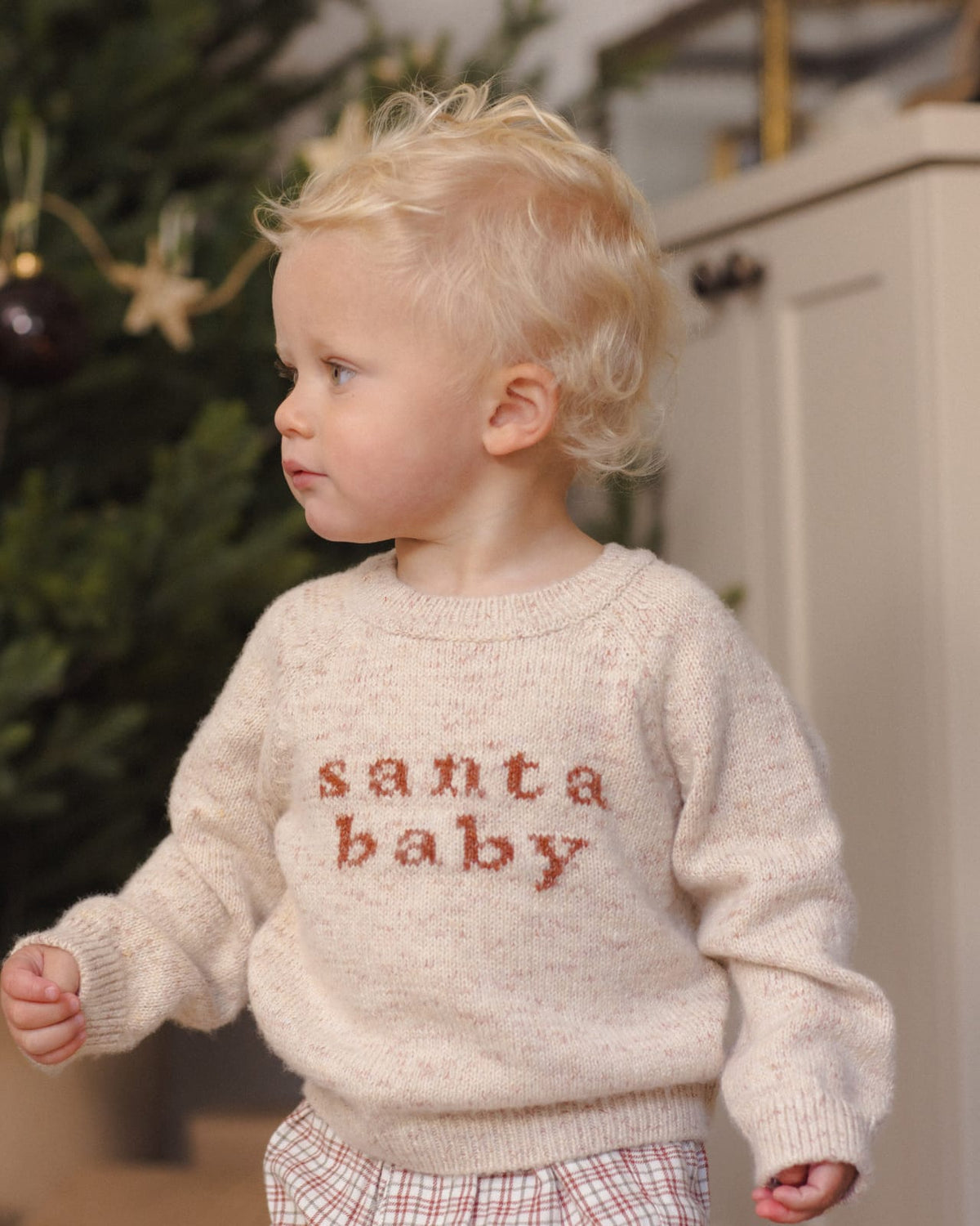 KNIT SWEATER SANTA BABY+ BLACK CHERRY PANTS