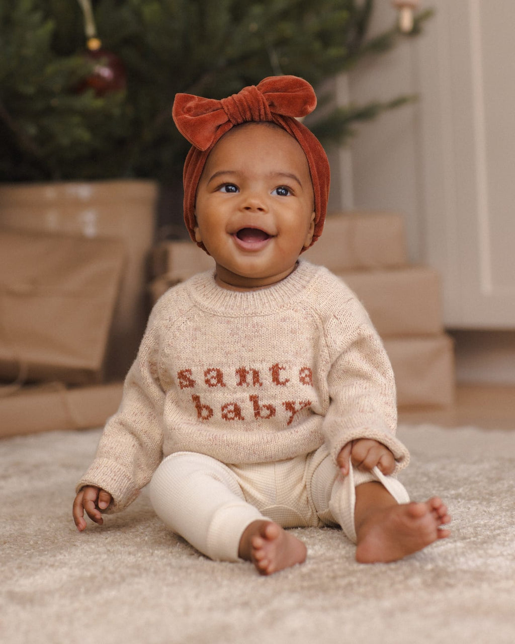 KNIT SWEATER SANTA BABY+ BLACK CHERRY PANTS