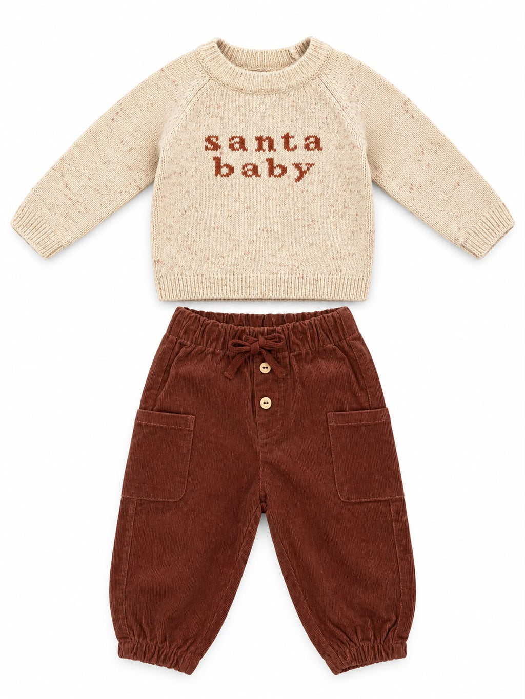 KNIT SWEATER SANTA BABY+ BLACK CHERRY PANTS