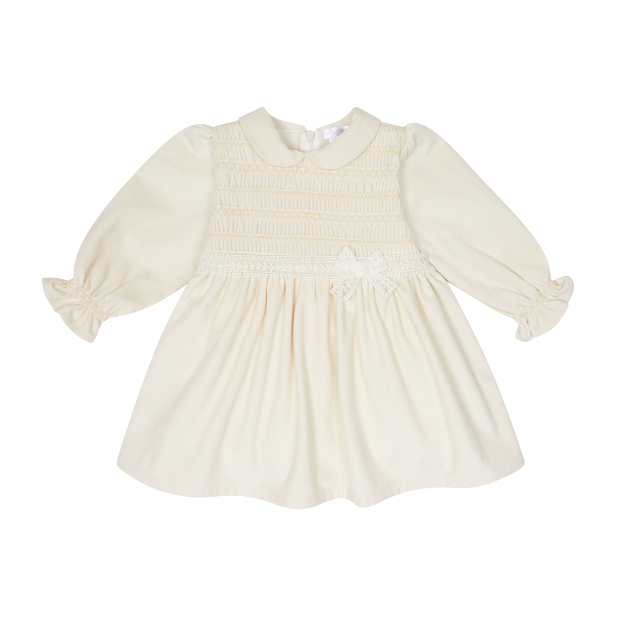 Deolinda cream smocked dress