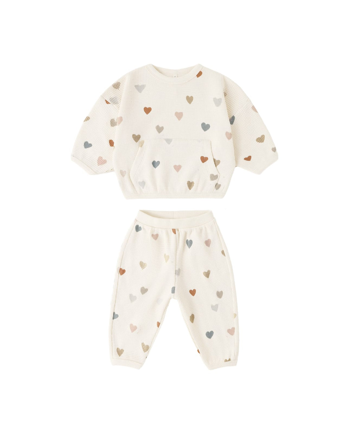 WAFFLE	SWEATER CONFETTI HEARTS SET