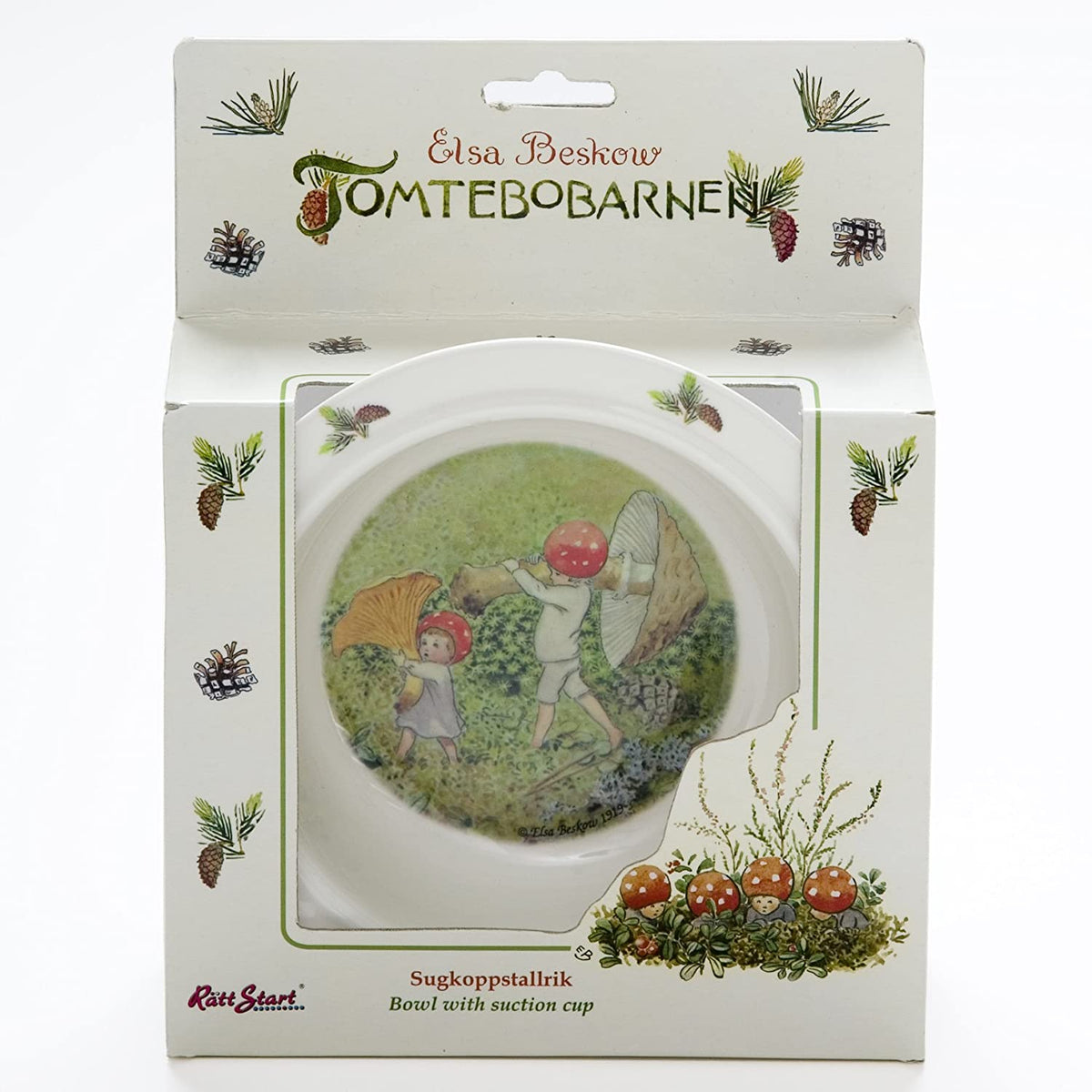 Elsa Beskow "Children of the Forest" (Tomtebobarnen) Children's Bowl with Suction Cup