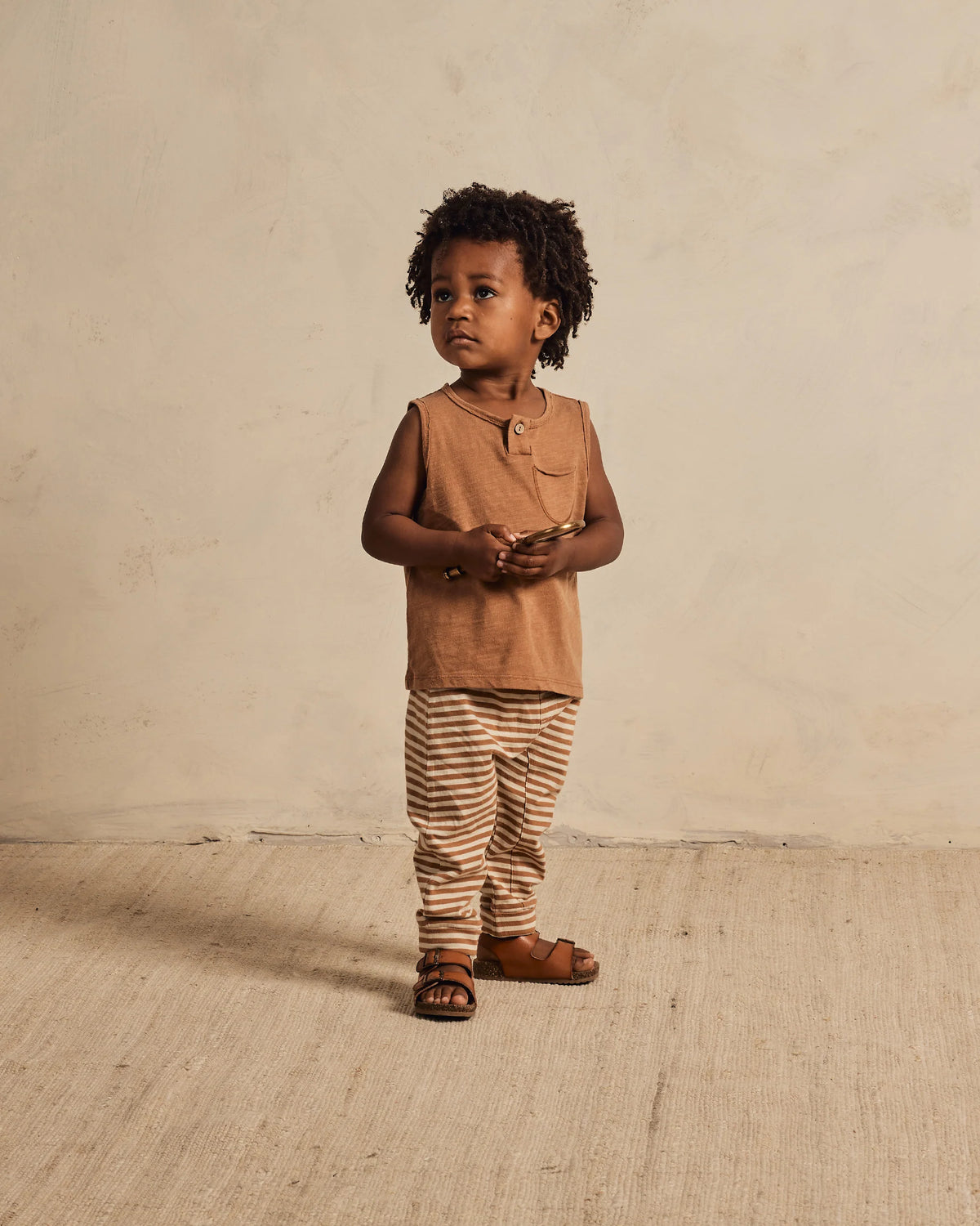 jersey button tank || camel