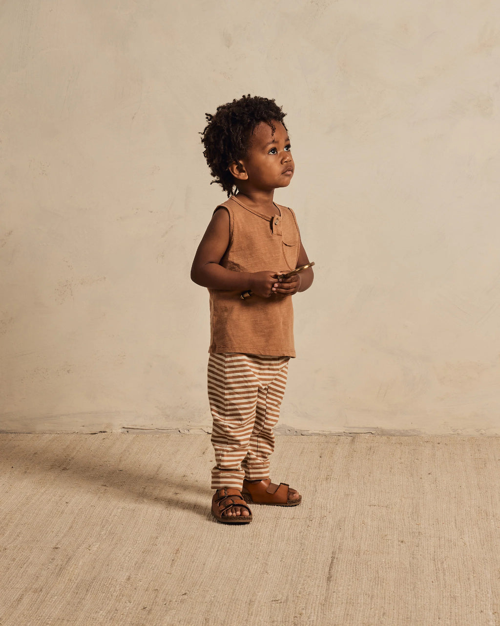 jersey button tank || camel