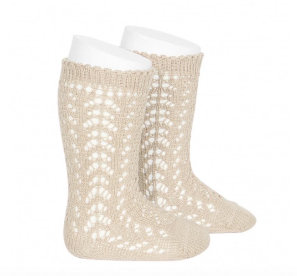 Cotton Openwork Knee-High Socks 25182