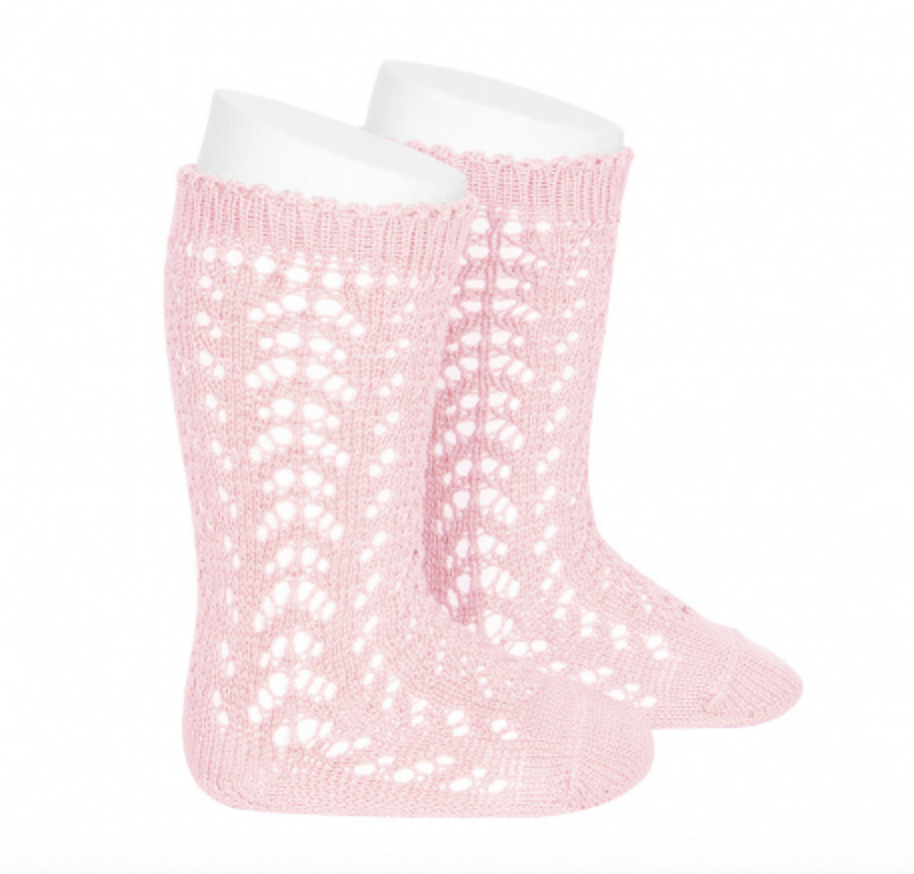Cotton Openwork Knee-High Socks 25182