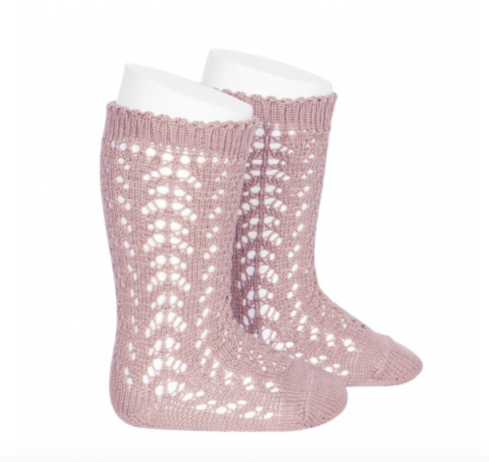 Cotton Openwork Knee-High Socks 25182