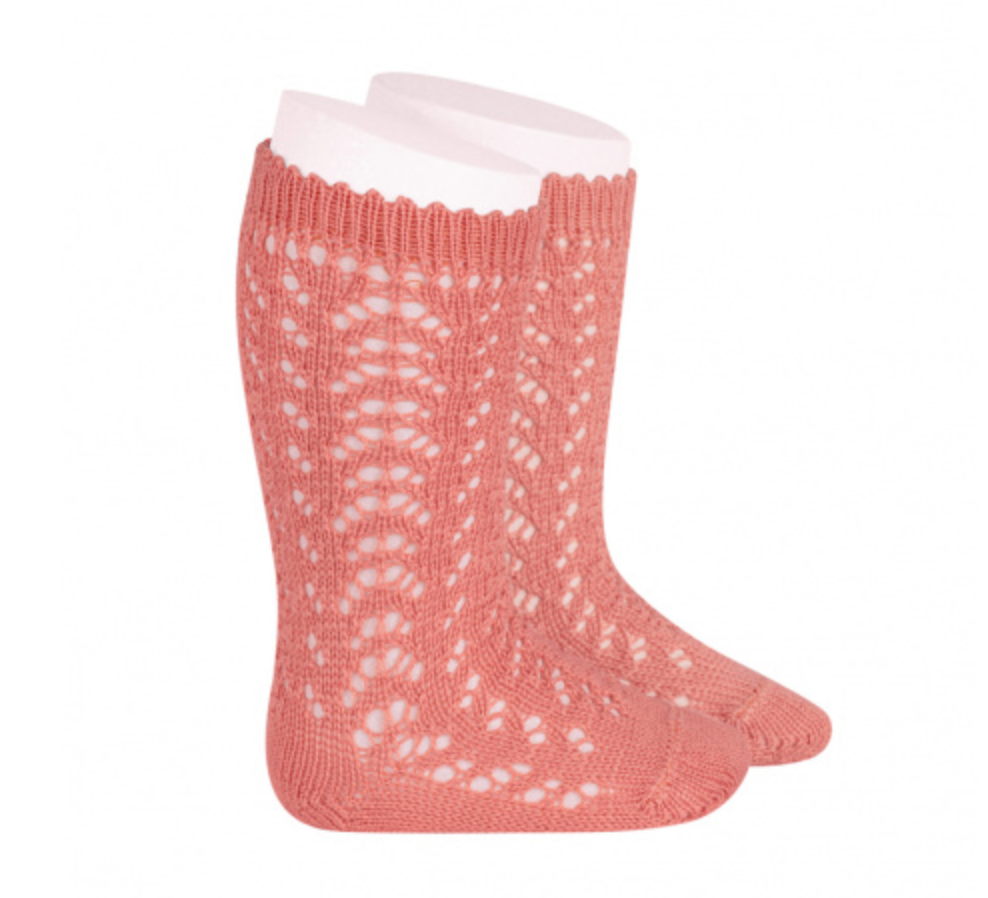 Cotton Openwork Knee-High Socks 25182