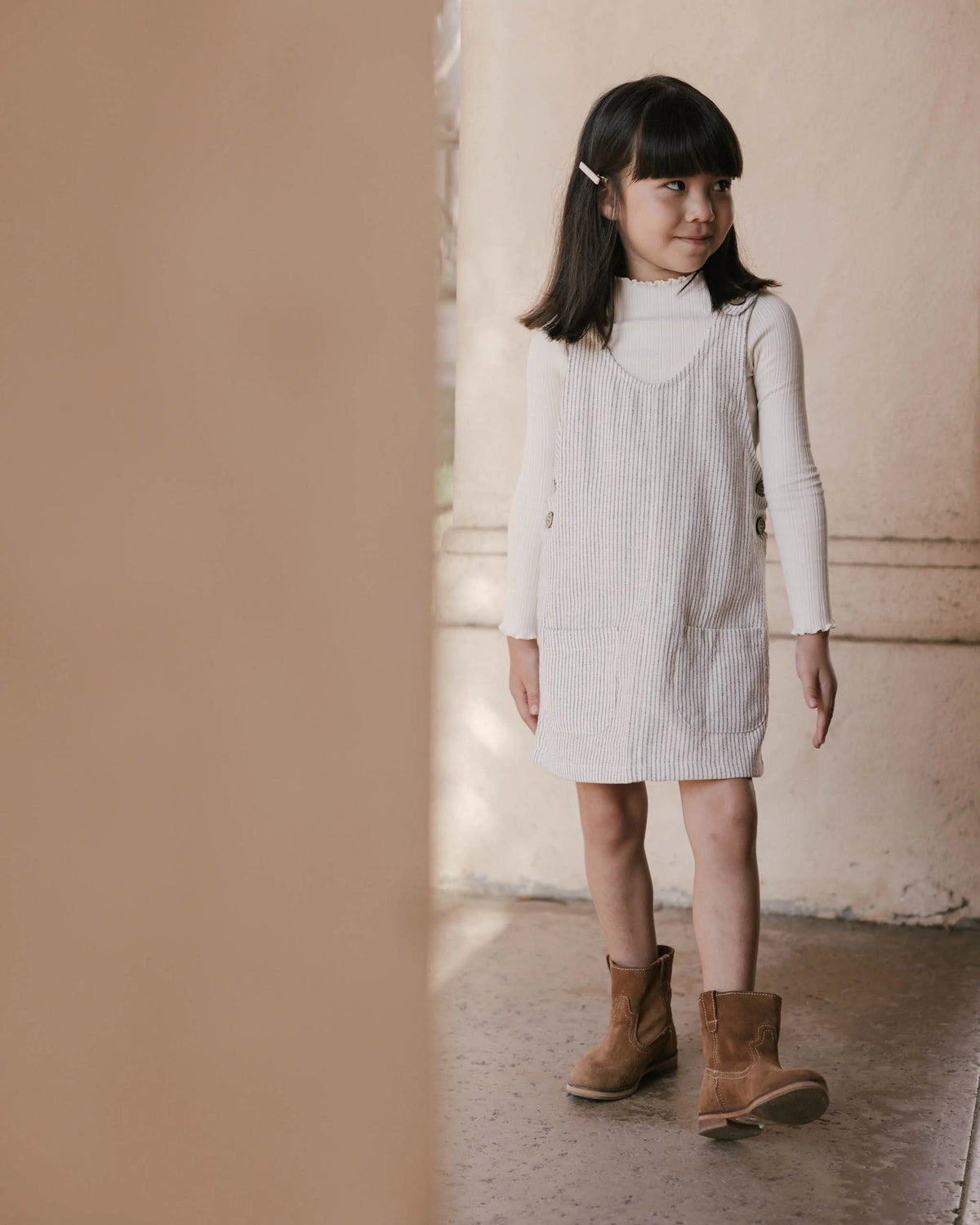 Overall Dress, Railroad Stripe