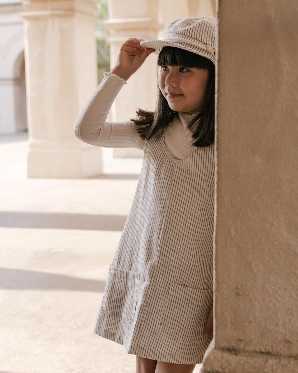 Overall Dress, Railroad Stripe